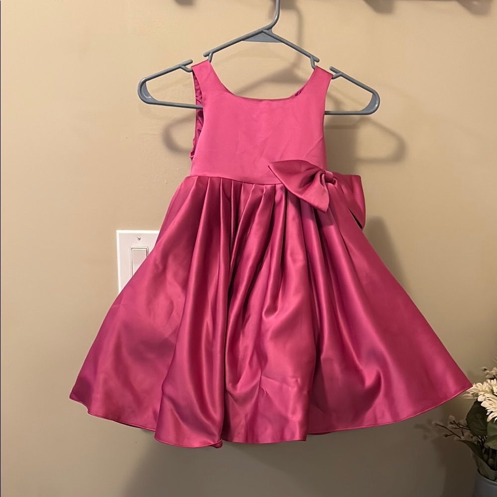 Azazie Pink Pleated Tie Front A-Line Dress